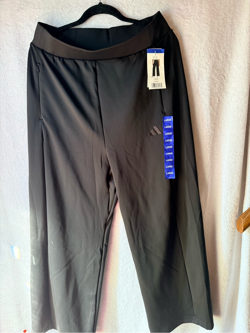 adidas Black Athletic Pants with Logo Tag